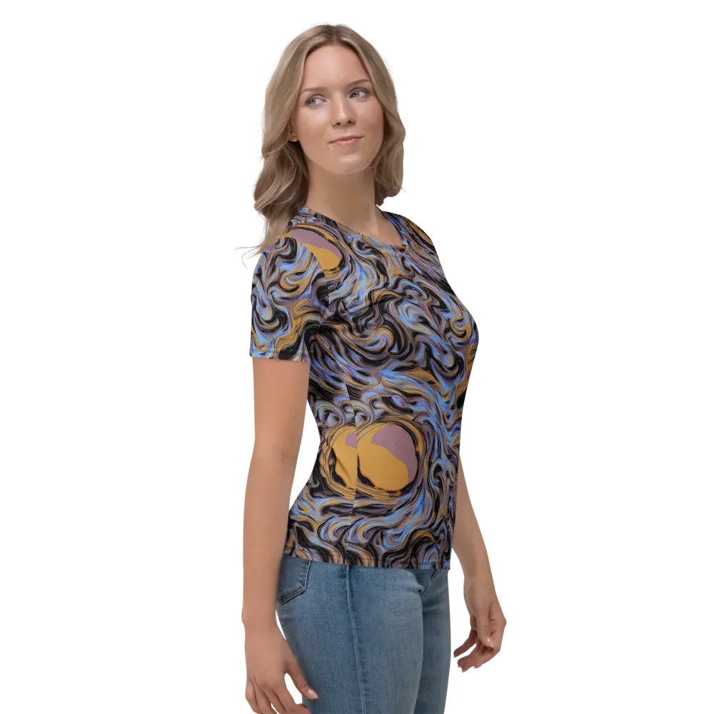 Sapphire Smoke on Women's Crew Neck T-Shirt — Right