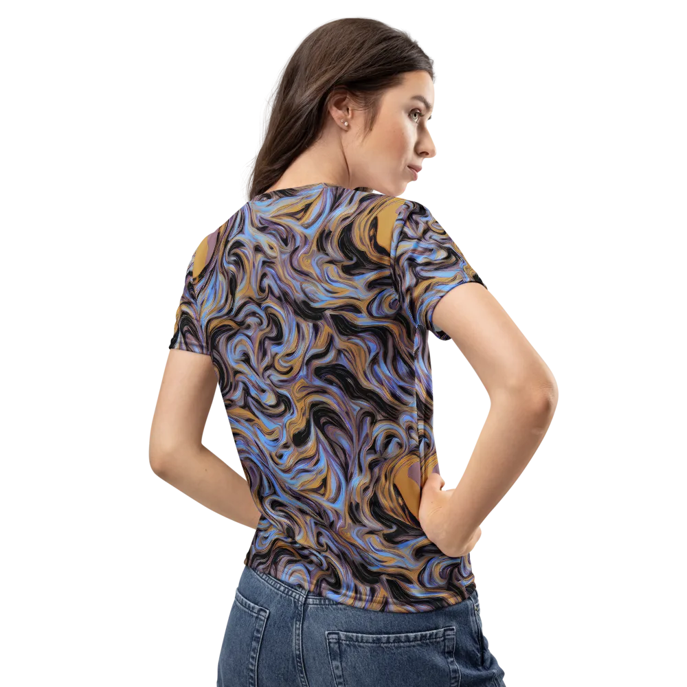 Sapphire Smoke on Women's Crew Neck T-Shirt — Back