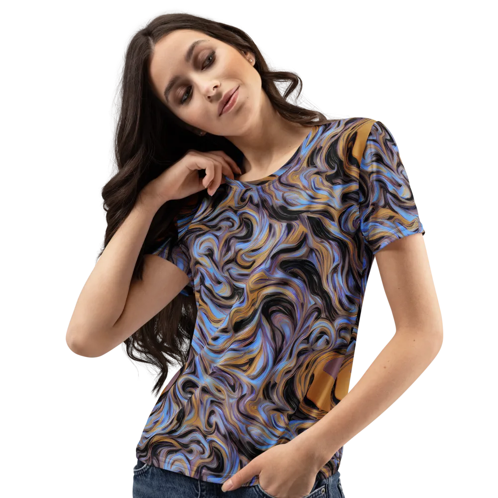 Sapphire Smoke on Women's Crew Neck T-Shirt — Left Front