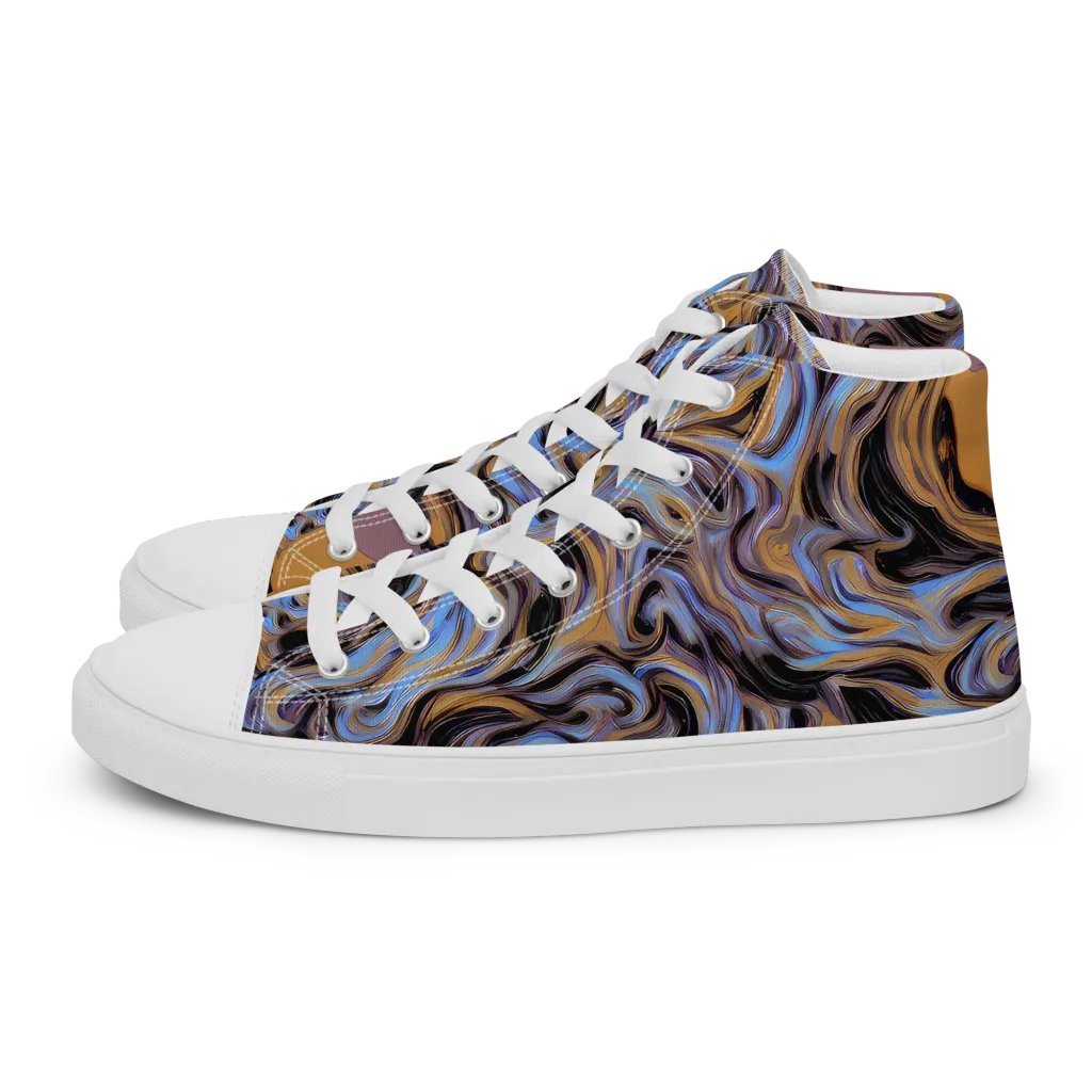 Sapphire Smoke on Women's High Top Canvas Shoes — Left
