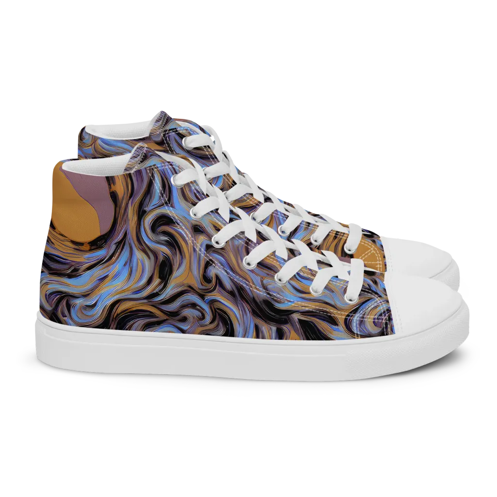 Sapphire Smoke on Women's High Top Canvas Shoes — Right