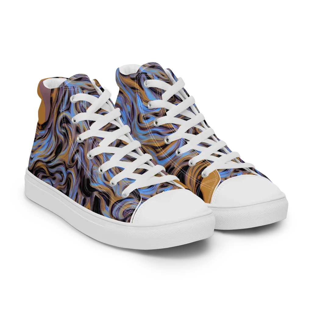 Sapphire Smoke on Women's High Top Canvas Shoes — Right Front