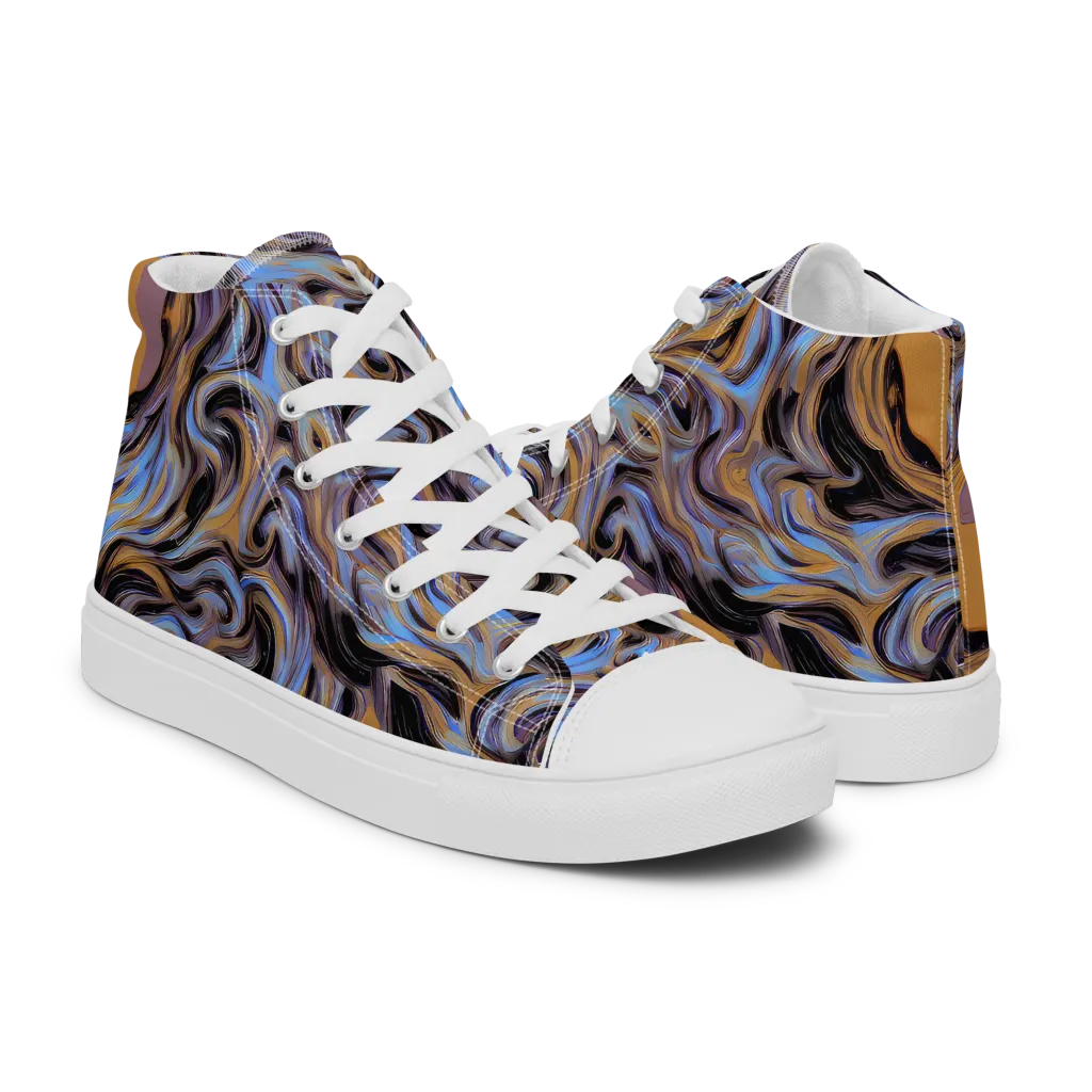 Sapphire Smoke on Women's High Top Canvas Shoes — Right