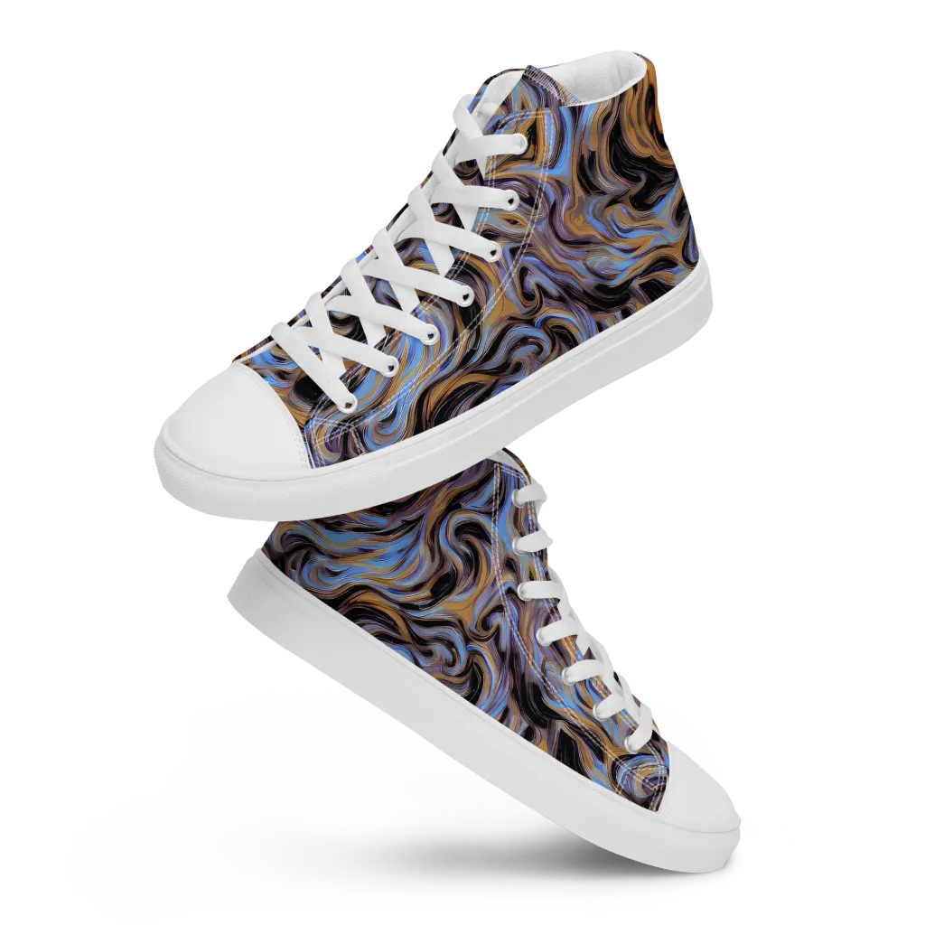 Sapphire Smoke on Women's High Top Canvas Shoes — Front