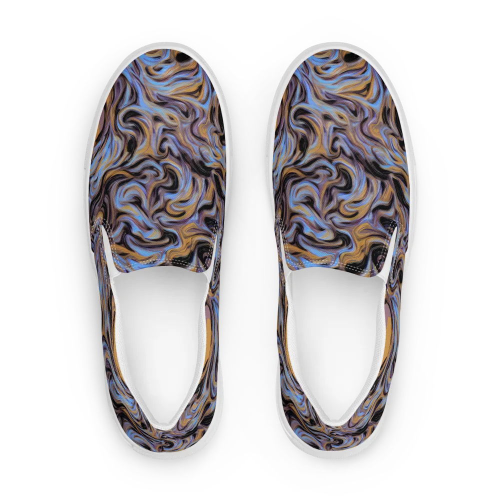 Sapphire Smoke on Men's Slip-On Canvas Shoes — Front