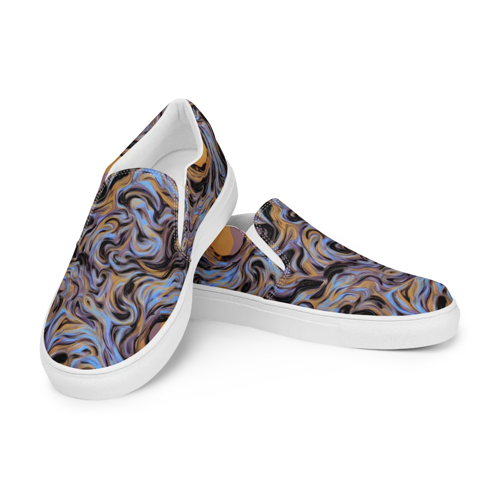 Sapphire Smoke on Men's Slip-On Canvas Shoes — Left Front