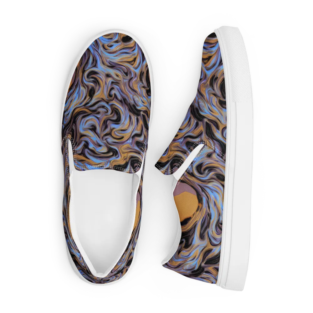 Sapphire Smoke on Men's Slip-On Canvas Shoes — Front