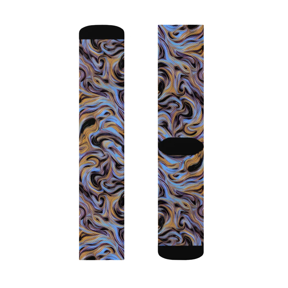 Sapphire Smoke on Socks — Left Sock