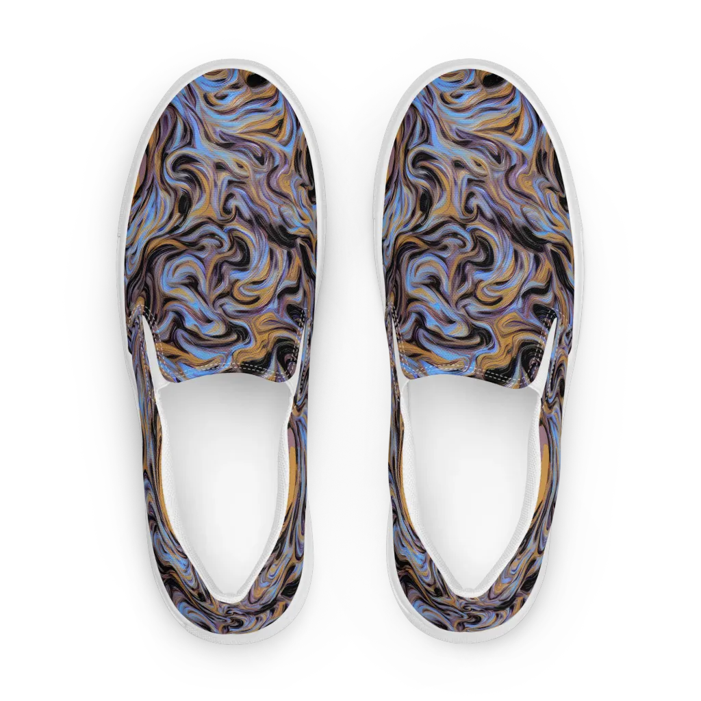 Sapphire Smoke on Women's Slip-On Canvas Shoes — Front