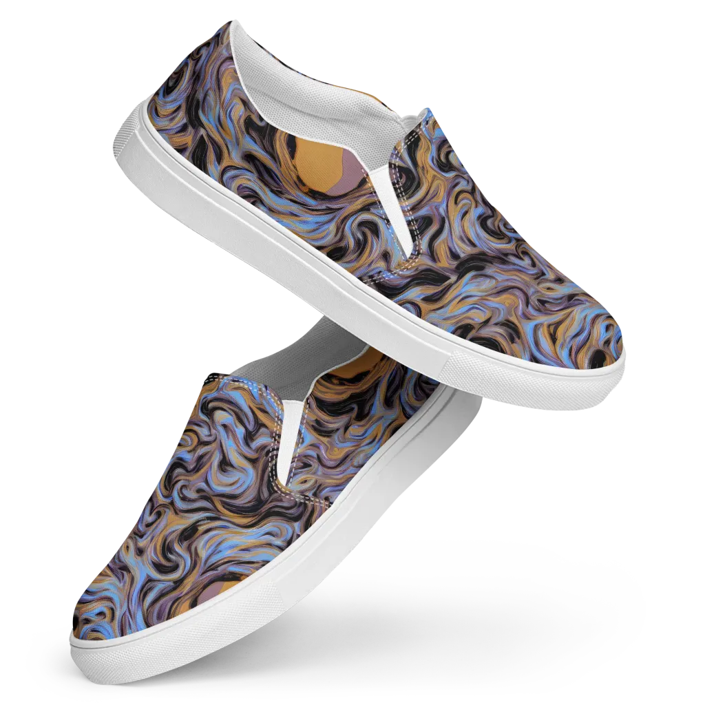 Sapphire Smoke on Women's Slip-On Canvas Shoes — Front