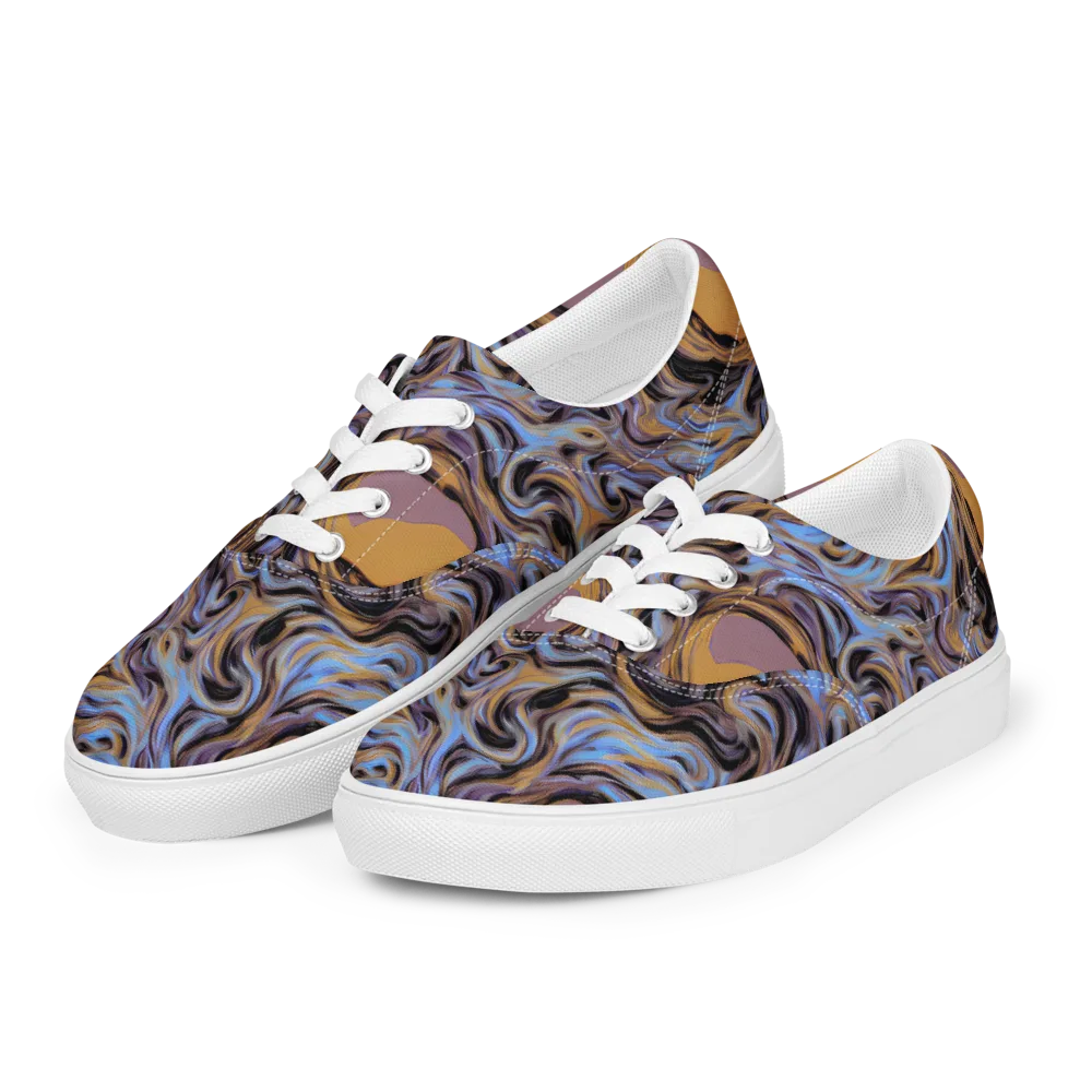 Sapphire Smoke on Men's Lace-Up Canvas Shoes — Left Front