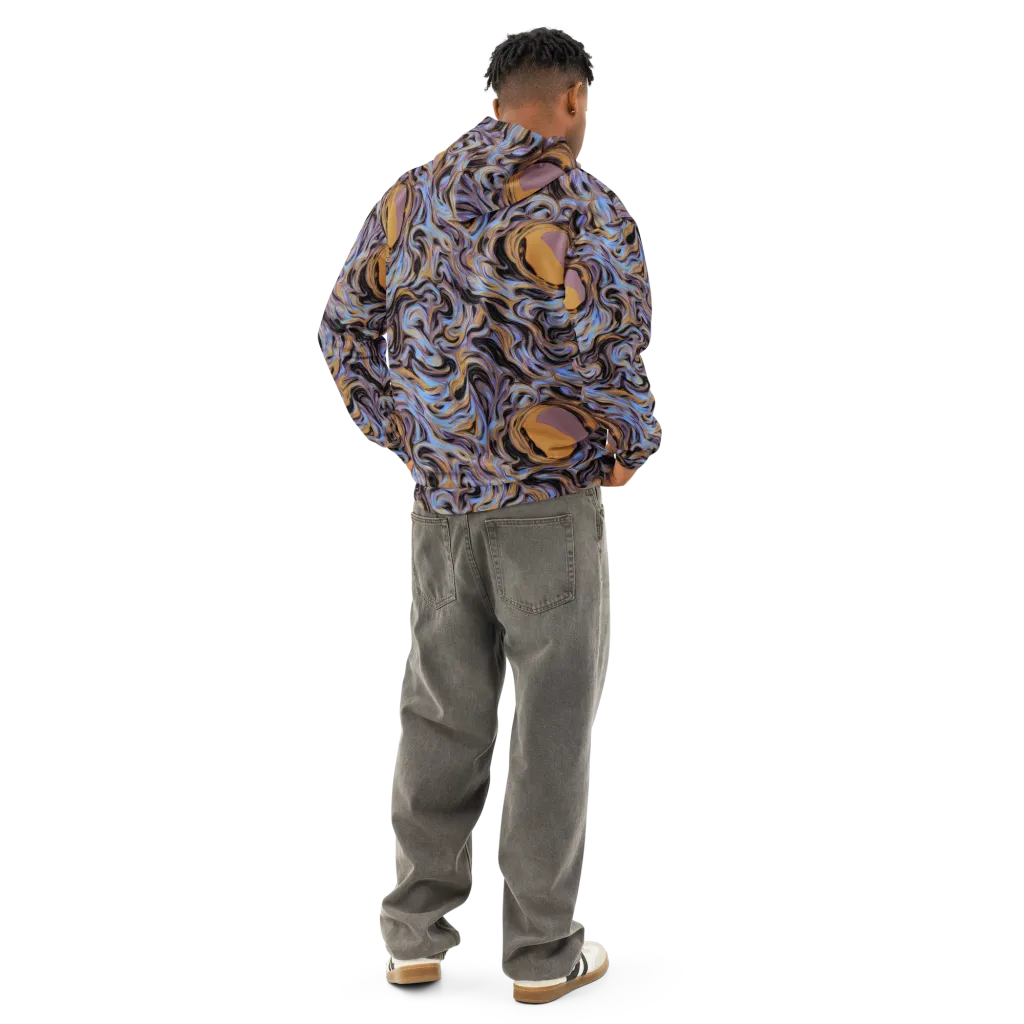 Sapphire Smoke on Cotton Hoodie — Back