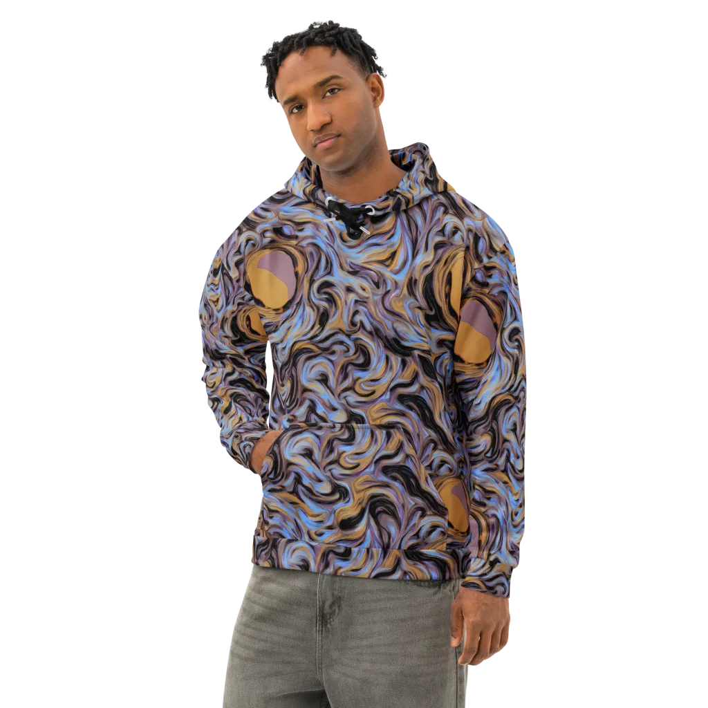 Sapphire Smoke on Cotton Hoodie — Left Front