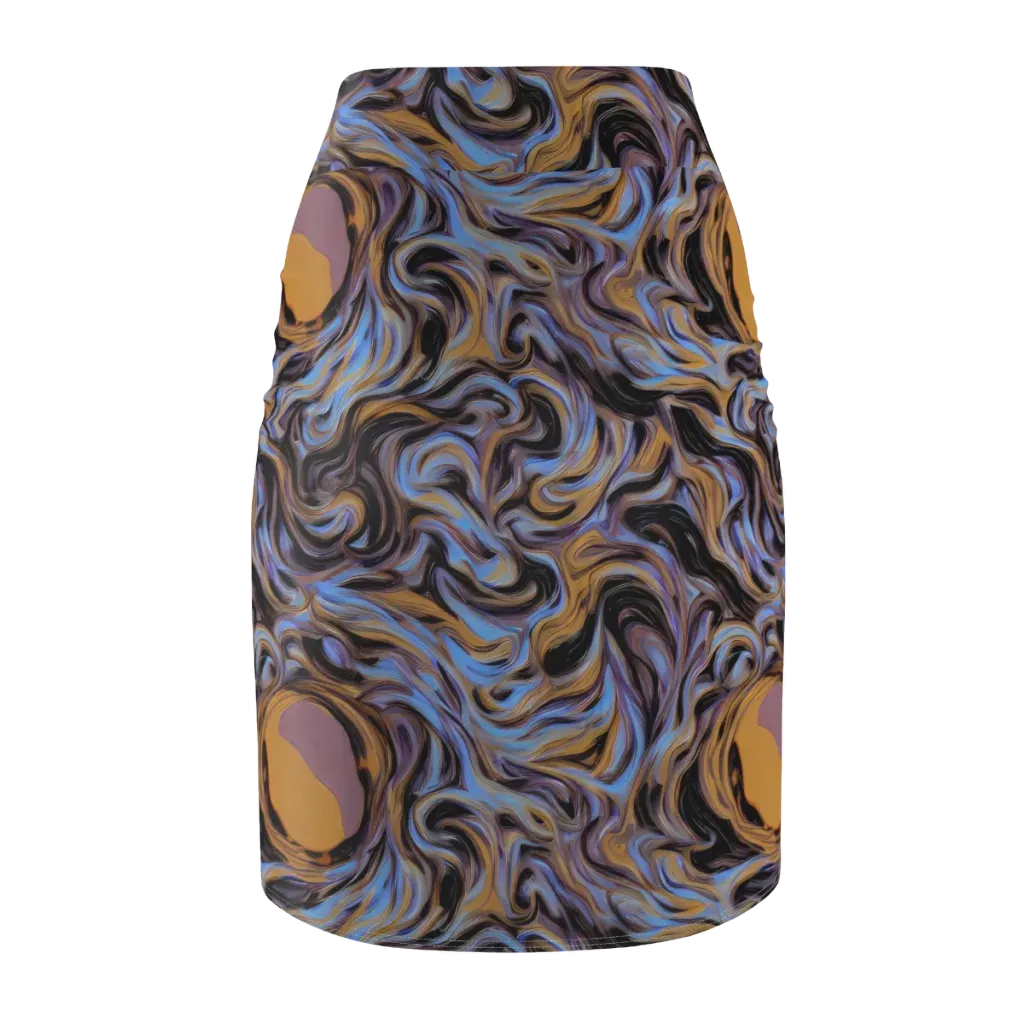Sapphire Smoke on Pencil Skirt — Back