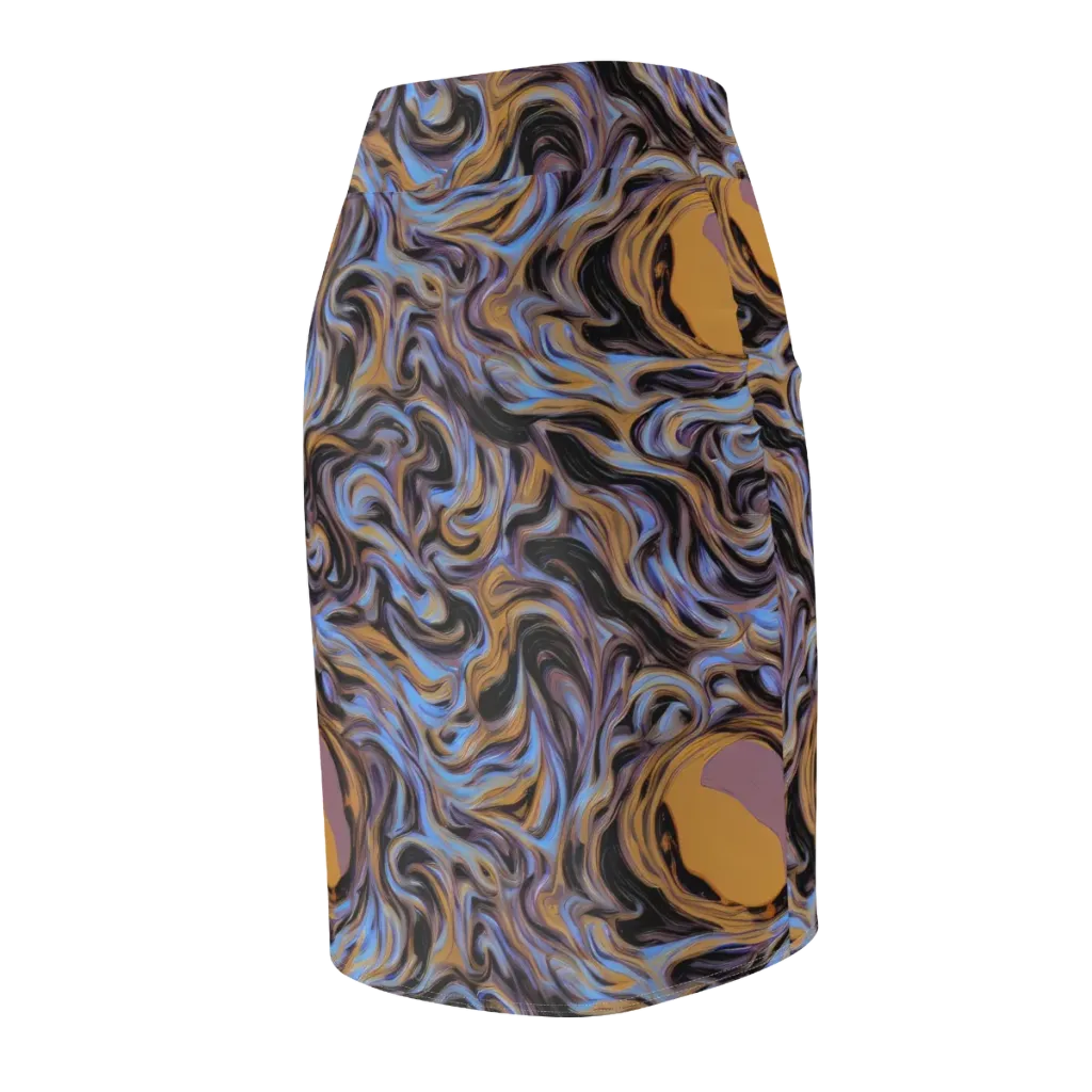 Sapphire Smoke on Pencil Skirt — Back Side