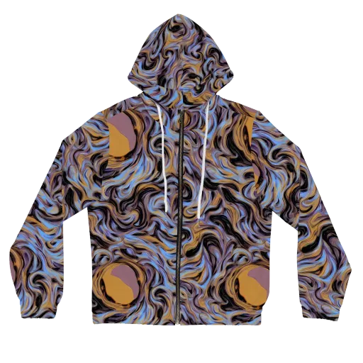 Sapphire Smoke on a Women's Full-Zip Hoodie