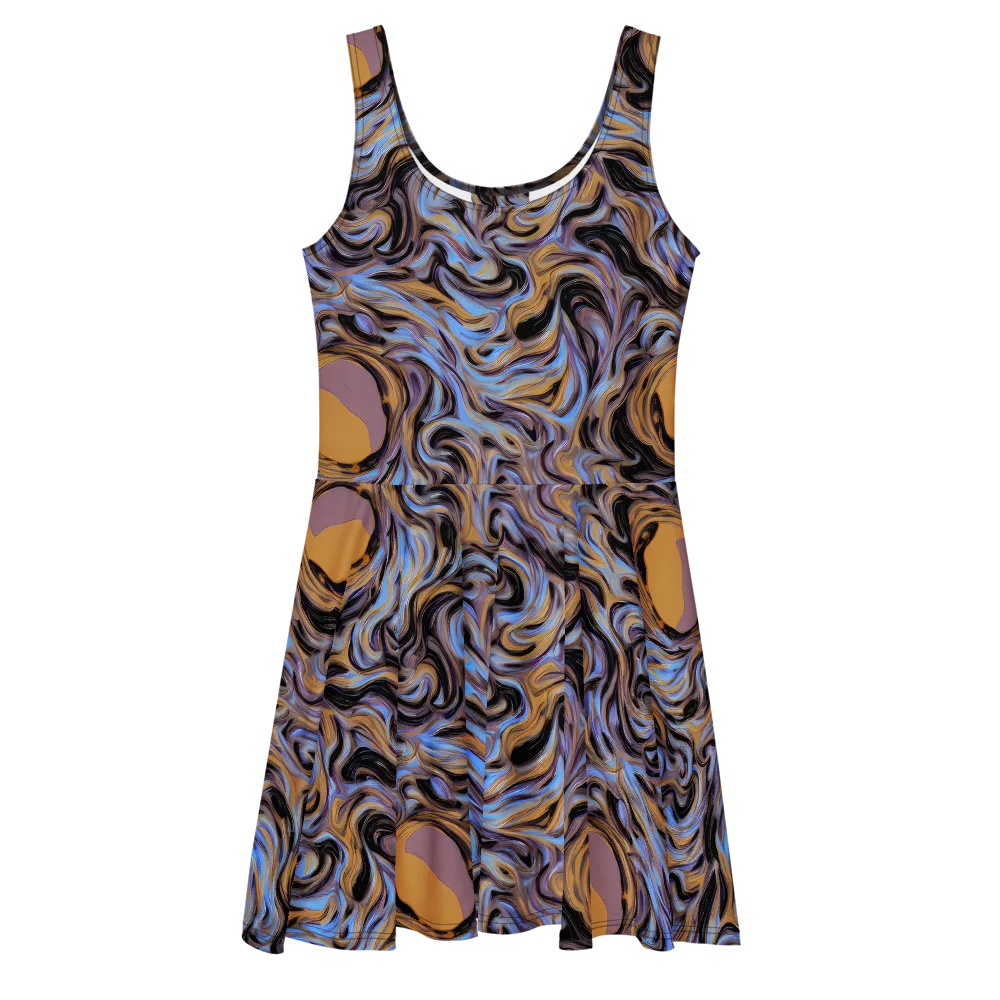 Sapphire Smoke on Skater Dress — Front