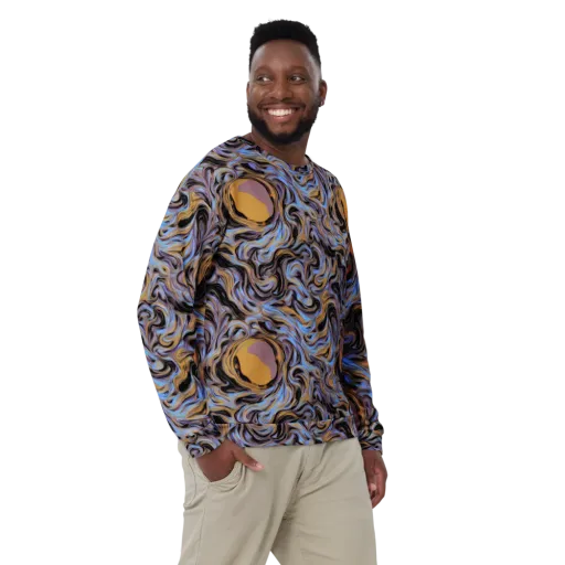 Sapphire Smoke on a Sweatshirt
