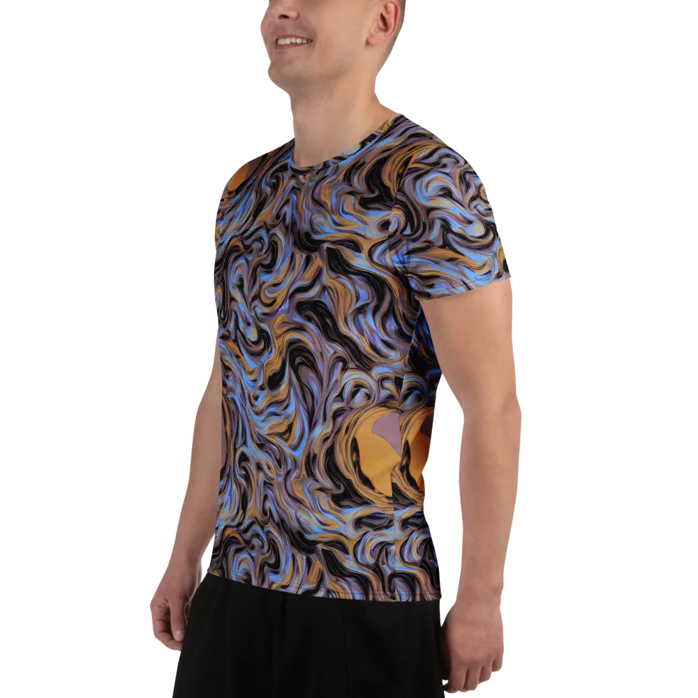 Sapphire Smoke on Men's Athletic T-Shirt — Left