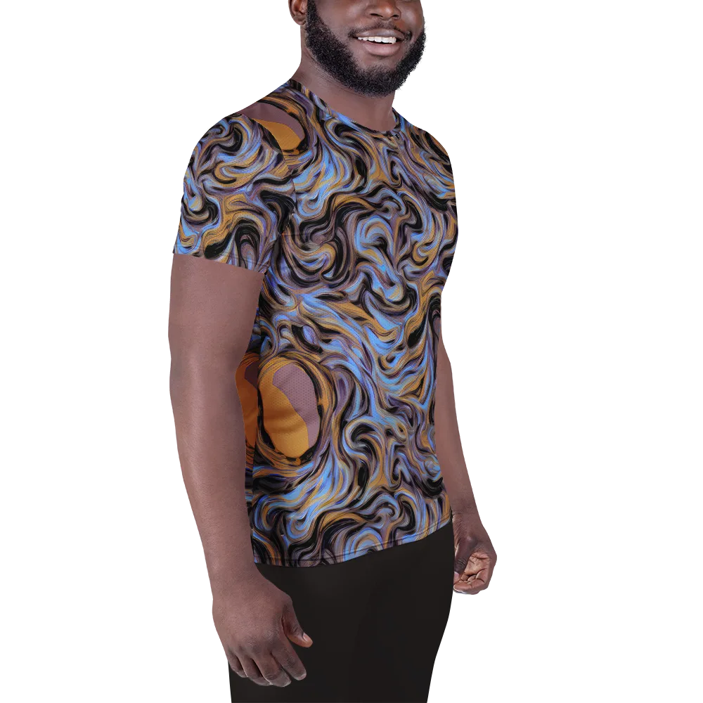 Sapphire Smoke on Men's Athletic T-Shirt — Right