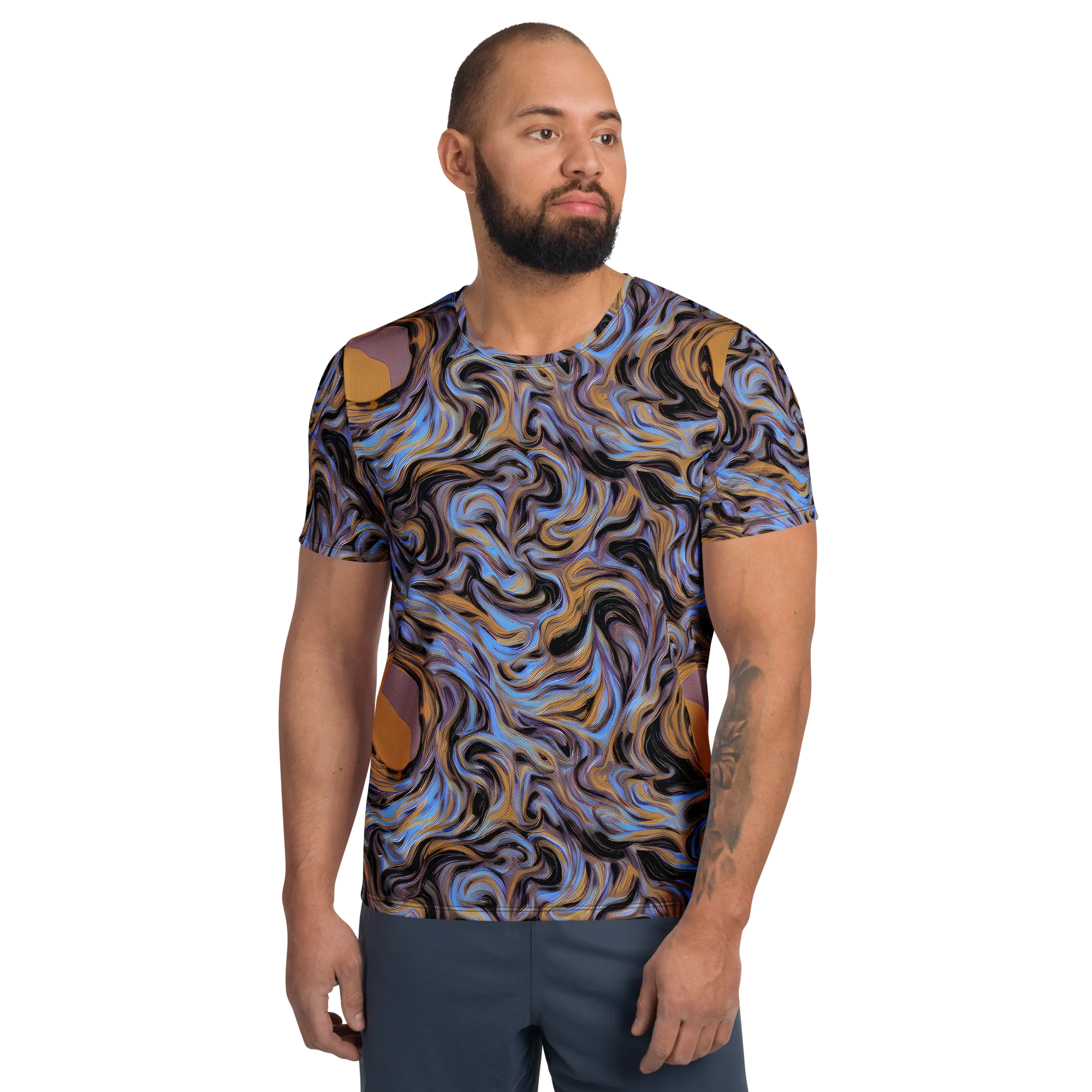 Sapphire Smoke on Men's Athletic T-Shirt — Front