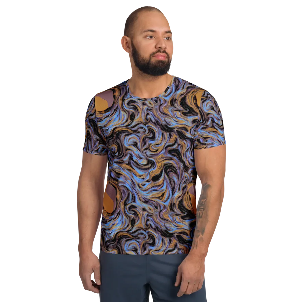 Sapphire Smoke on Men's Athletic T-Shirt — Front