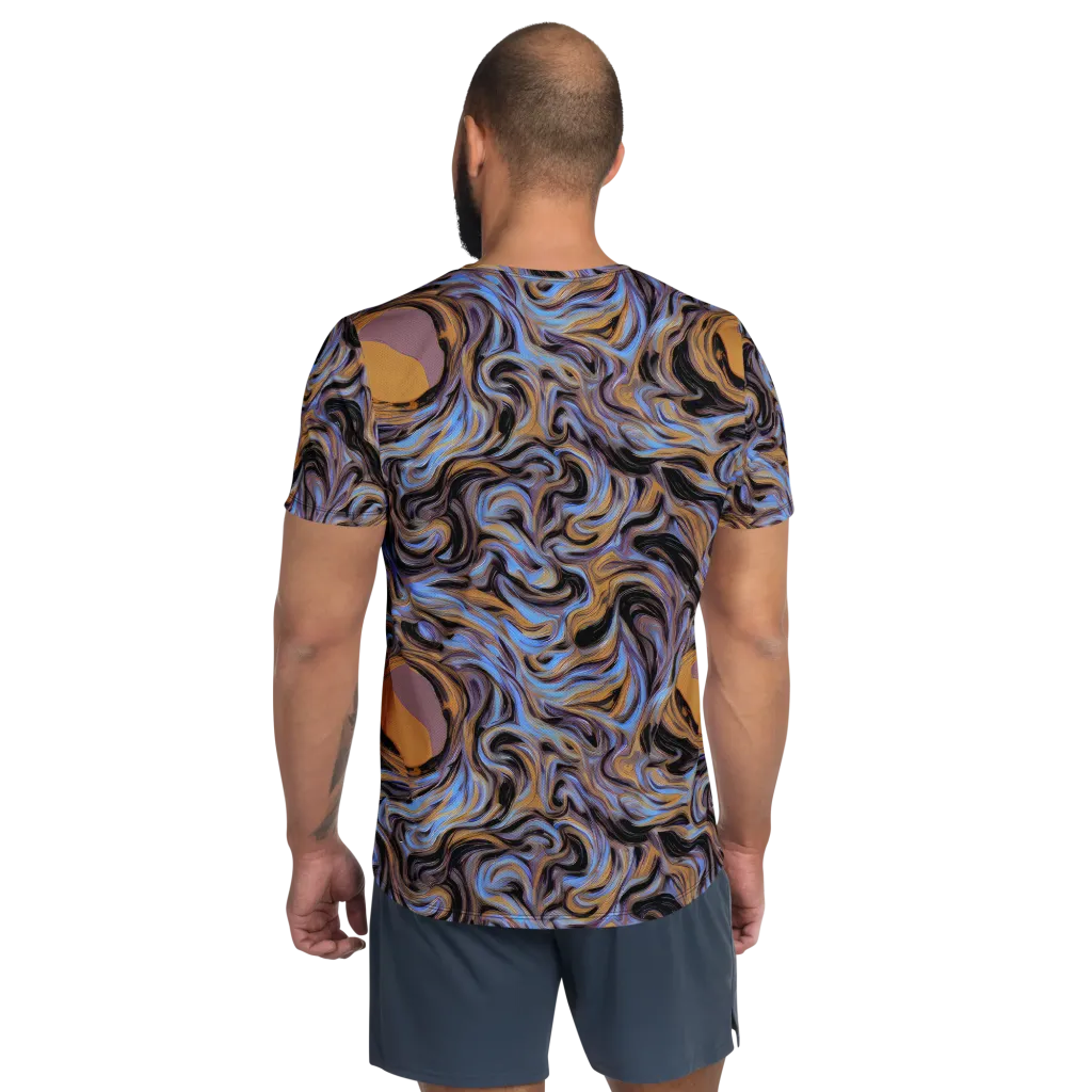 Sapphire Smoke on Men's Athletic T-Shirt — Back