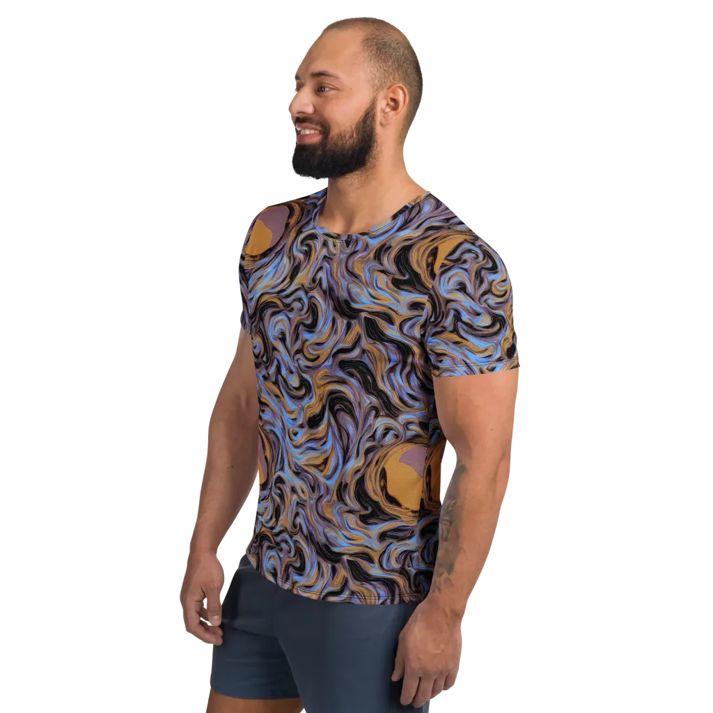 Sapphire Smoke on Men's Athletic T-Shirt — Left