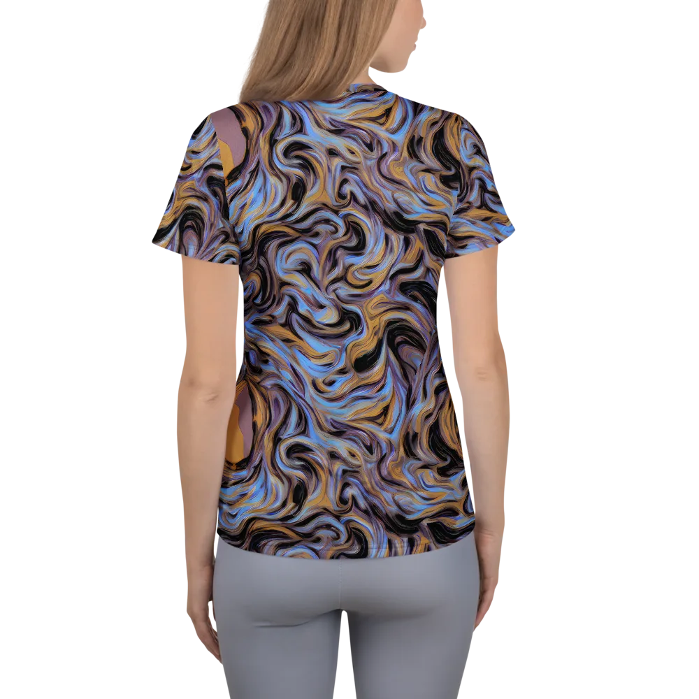 Sapphire Smoke on Women's Athletic T-Shirt — Back