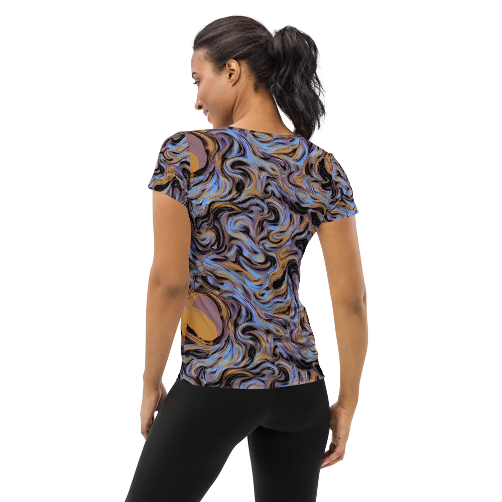 Sapphire Smoke on Women's Athletic T-Shirt — Back