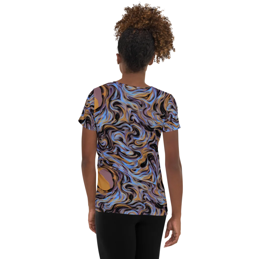 Sapphire Smoke on Women's Athletic T-Shirt — Back