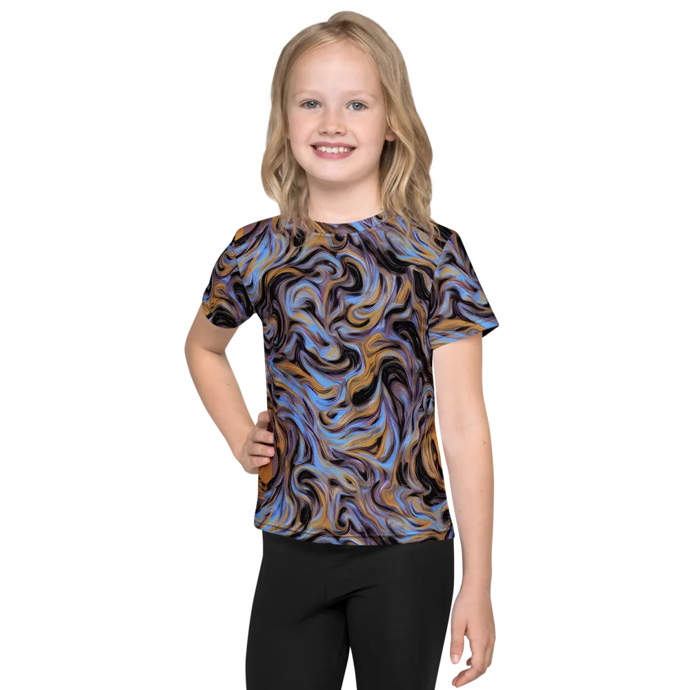 Sapphire Smoke on Kids Crew Neck T-Shirt — Front