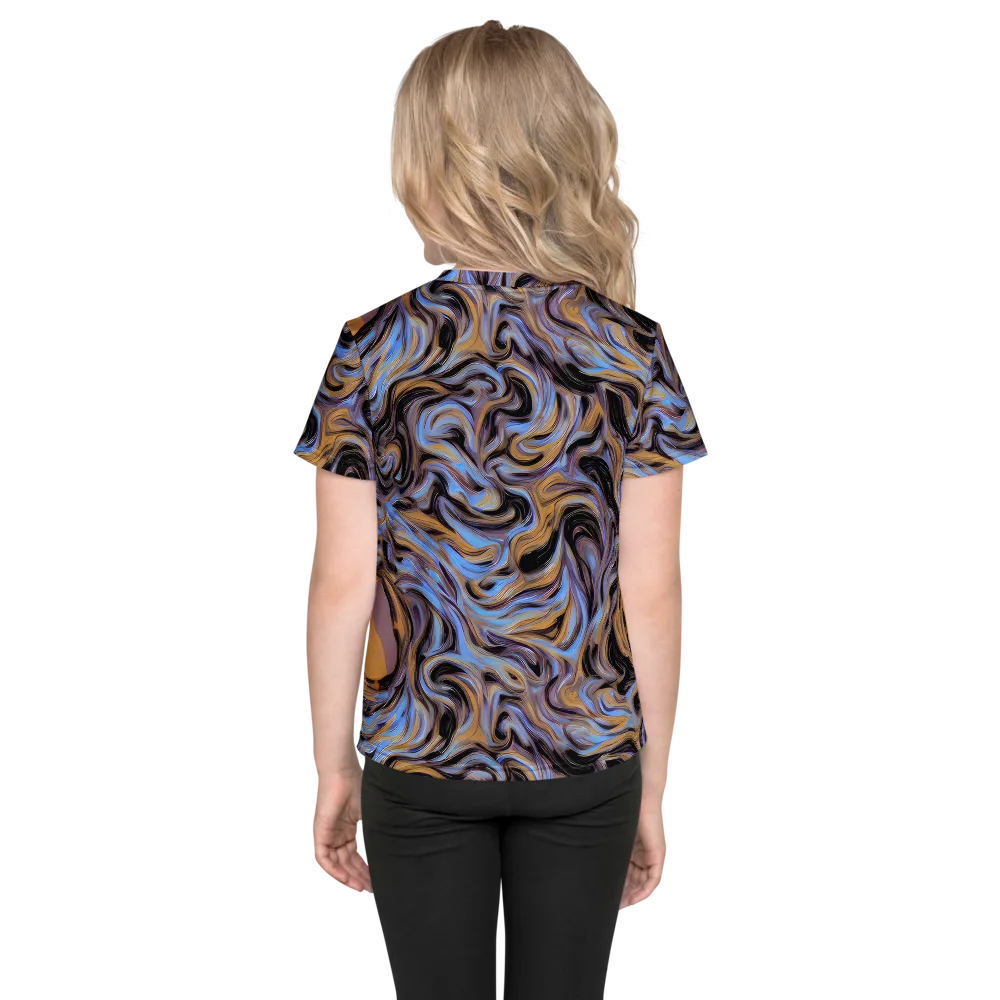 Sapphire Smoke on Kids Crew Neck T-Shirt — Back