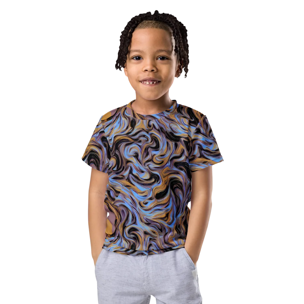 Sapphire Smoke on Kids Crew Neck T-Shirt — Front