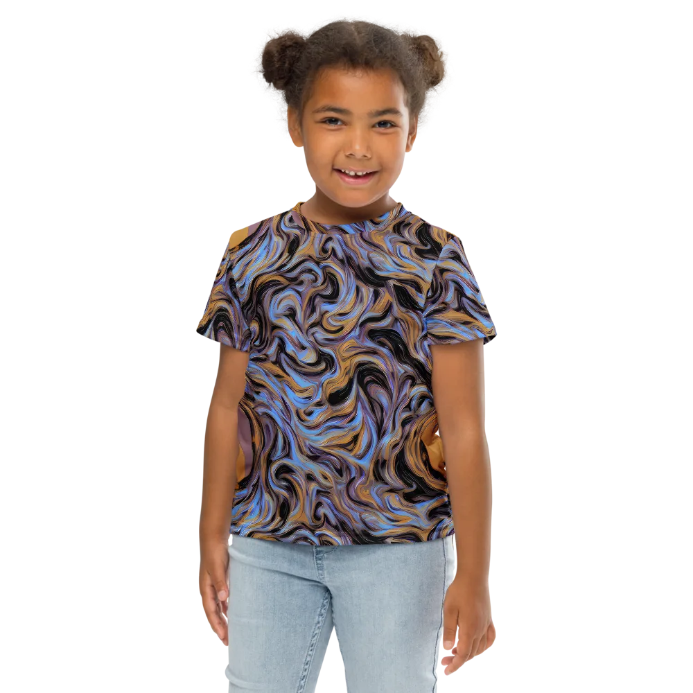 Sapphire Smoke on Kids Crew Neck T-Shirt — Front