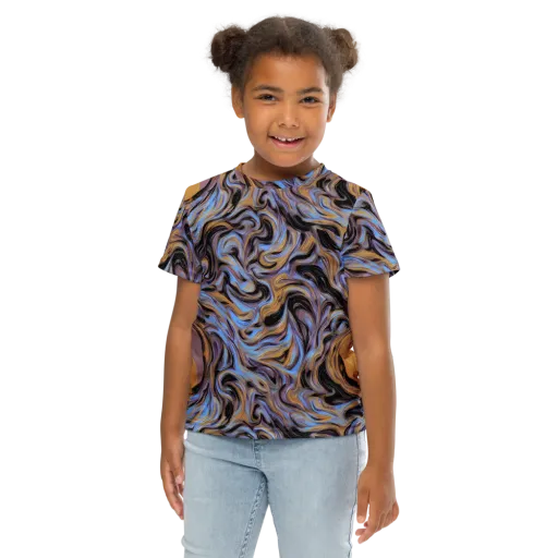 Sapphire Smoke on a Kids Crew Neck T-Shirt