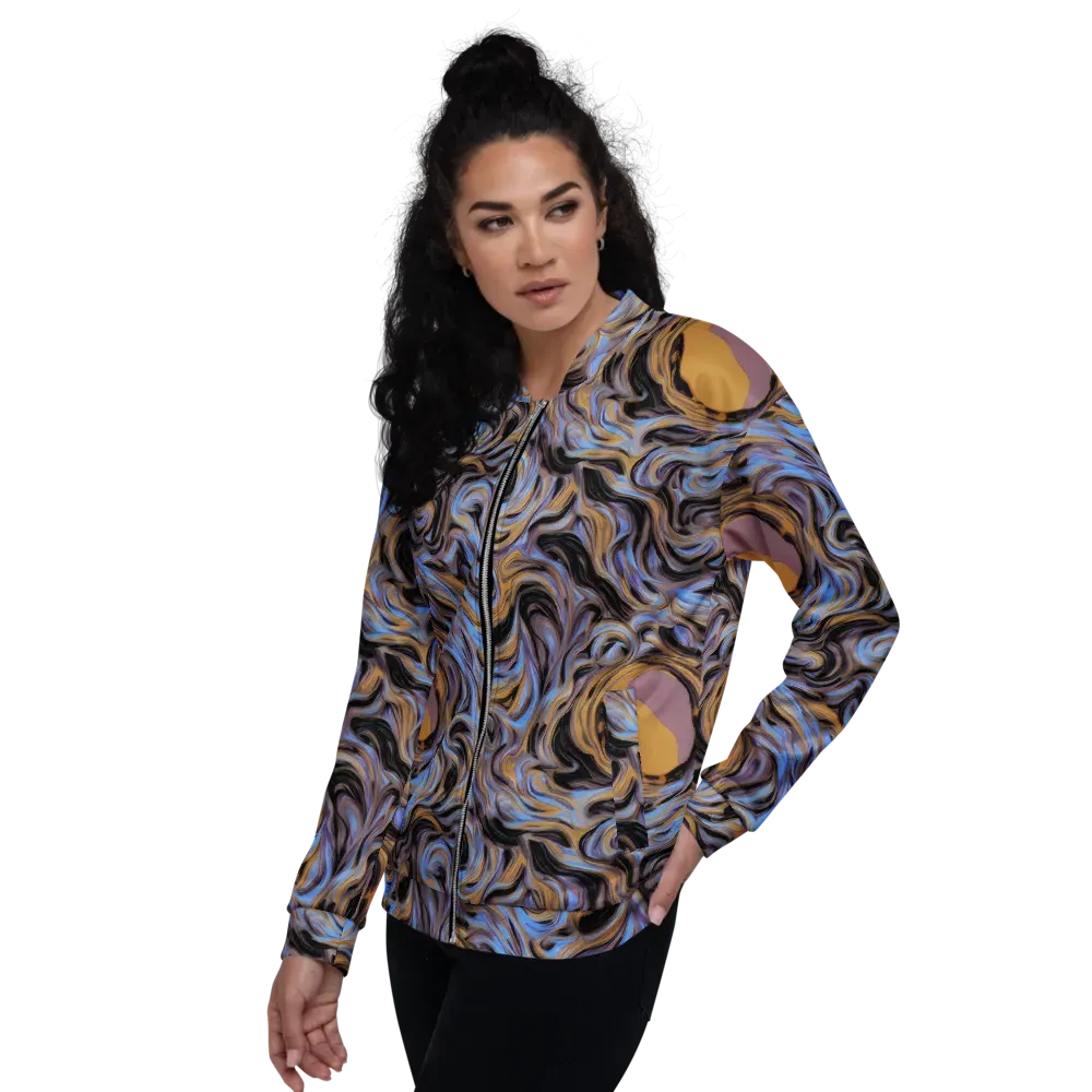 Sapphire Smoke on Bomber Jacket — Left