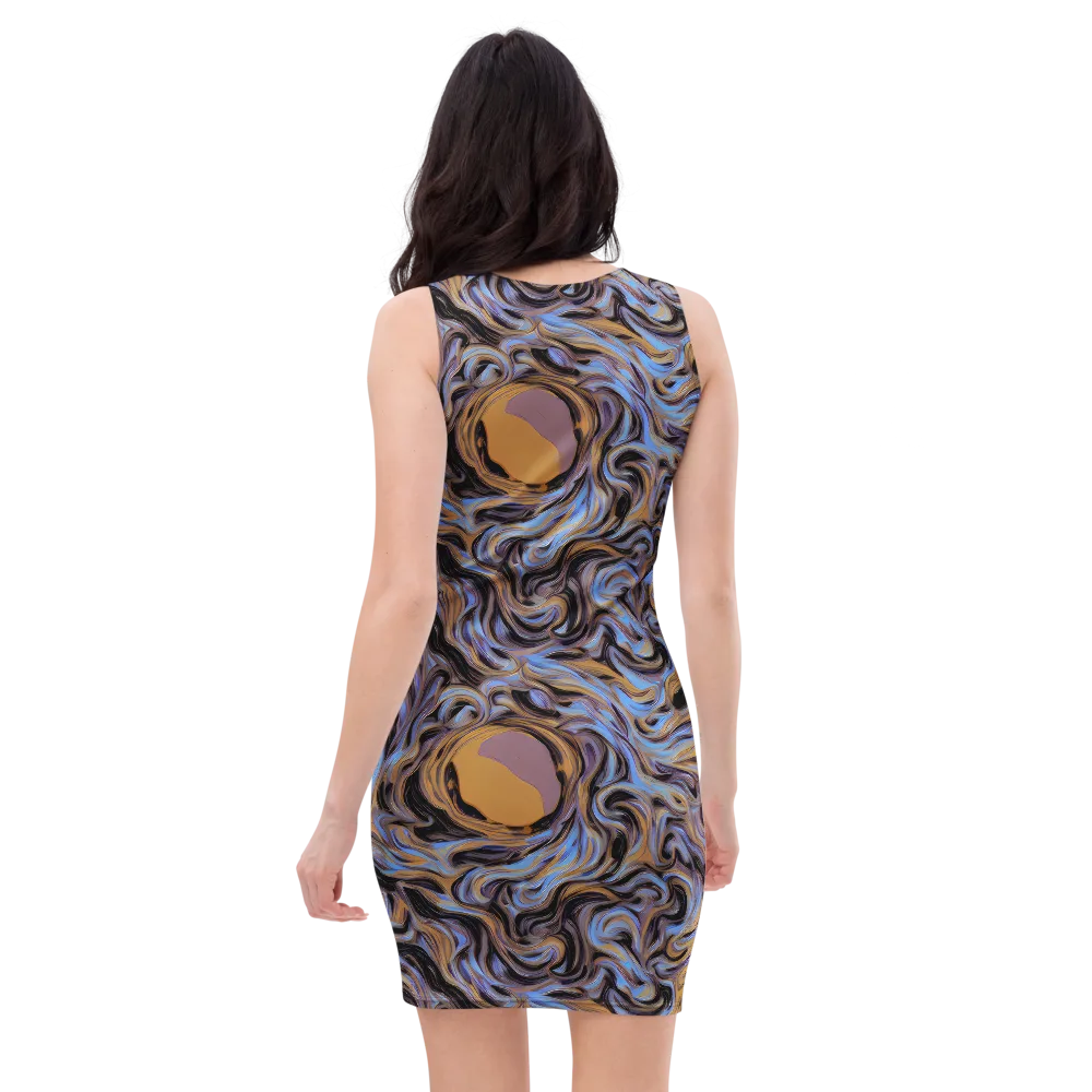 Sapphire Smoke on Bodycon Dress — Back