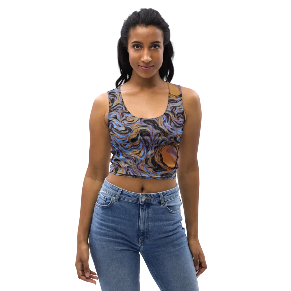 Sapphire Smoke on Crop Top — Front