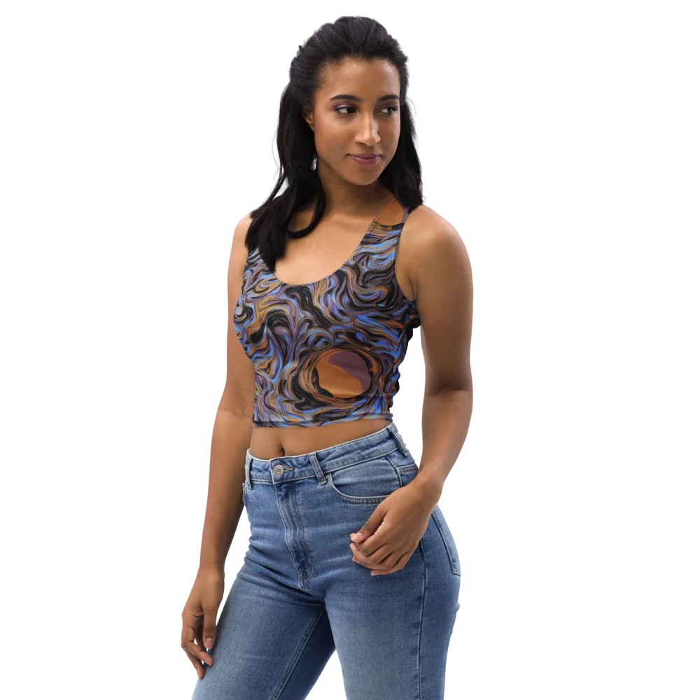Sapphire Smoke on Crop Top — Left Front