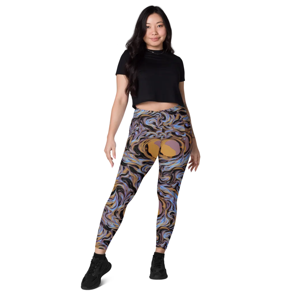 Sapphire Smoke on Leggings with Pockets — Front
