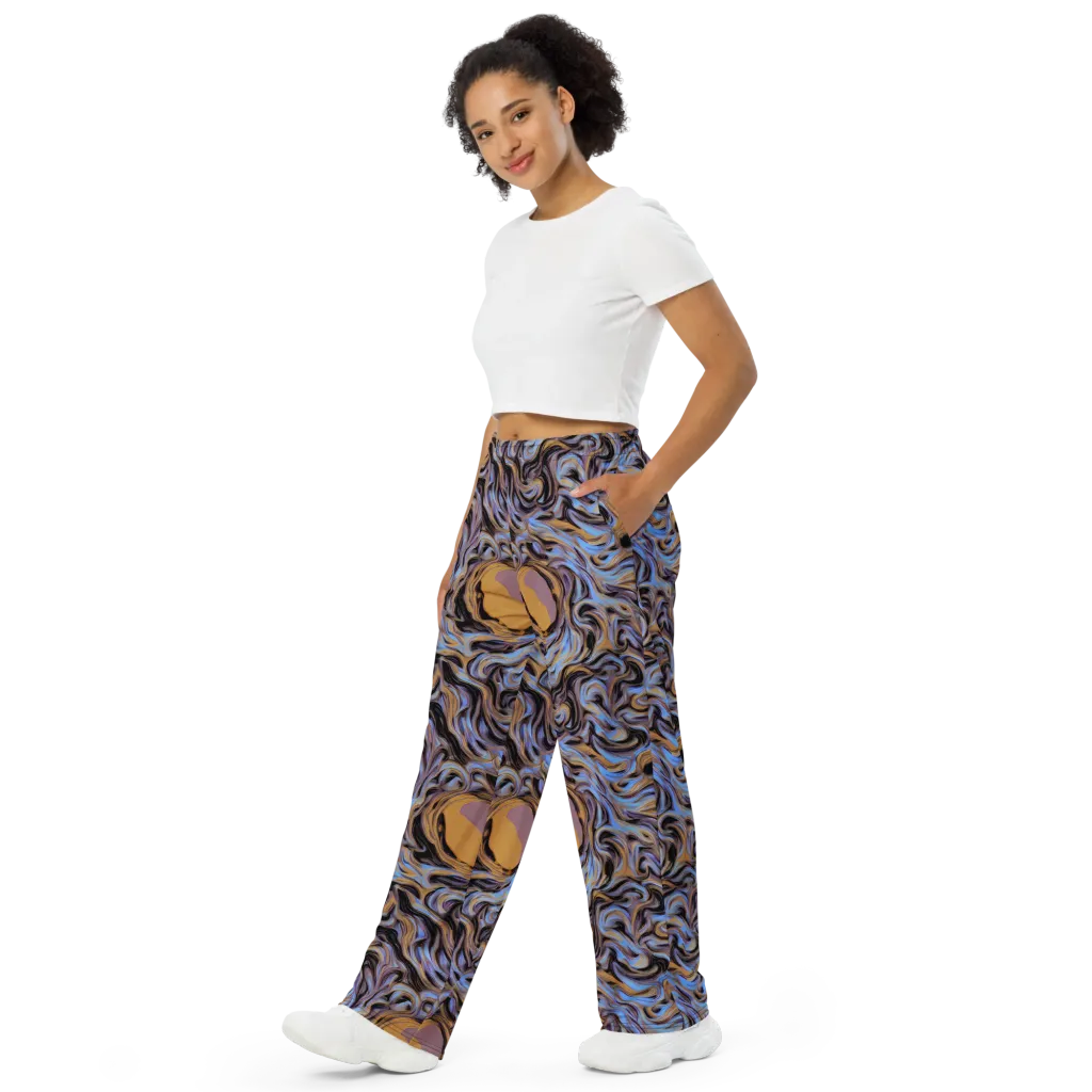 Sapphire Smoke on Wide-Leg Pants — Left Front