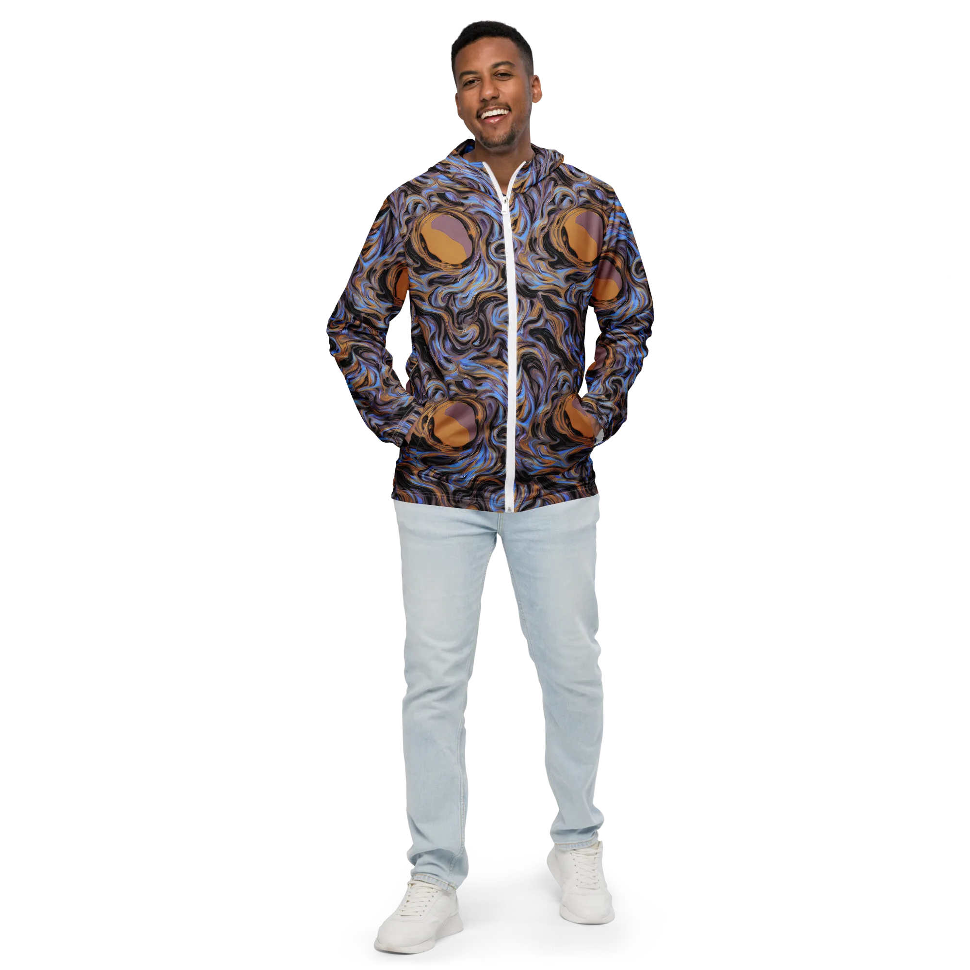 Sapphire Smoke on Men's Windbreaker — Front