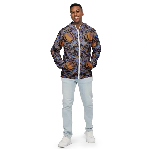 Sapphire Smoke on a Men's Windbreaker
