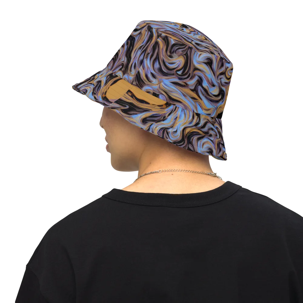 Sapphire Smoke on Reversible Bucket Hat — Back Inside