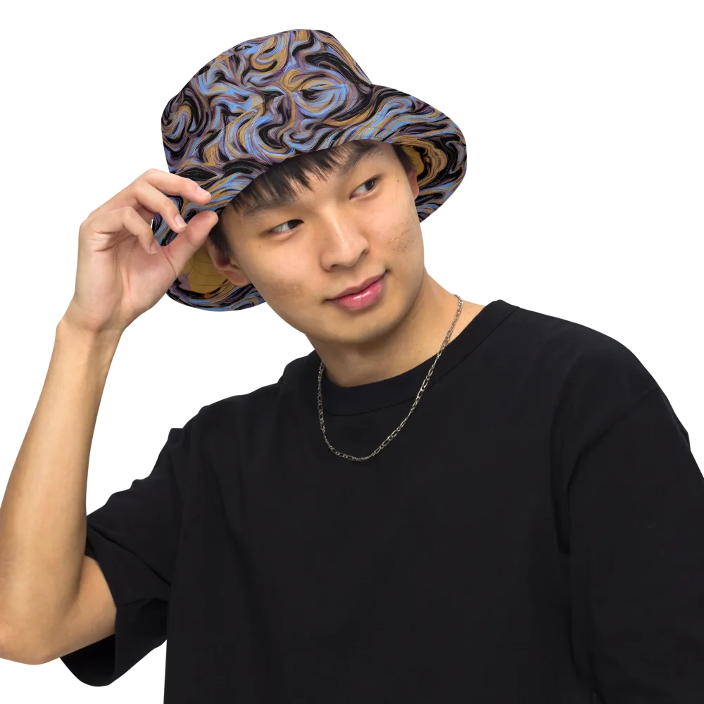 Sapphire Smoke on Reversible Bucket Hat — Front Inside