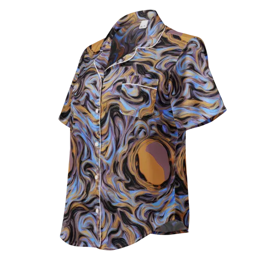 Sapphire Smoke on a Women's Short Sleeve Pajama Top
