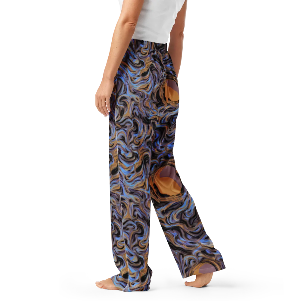Sapphire Smoke on Women's Pajama Pants — Left