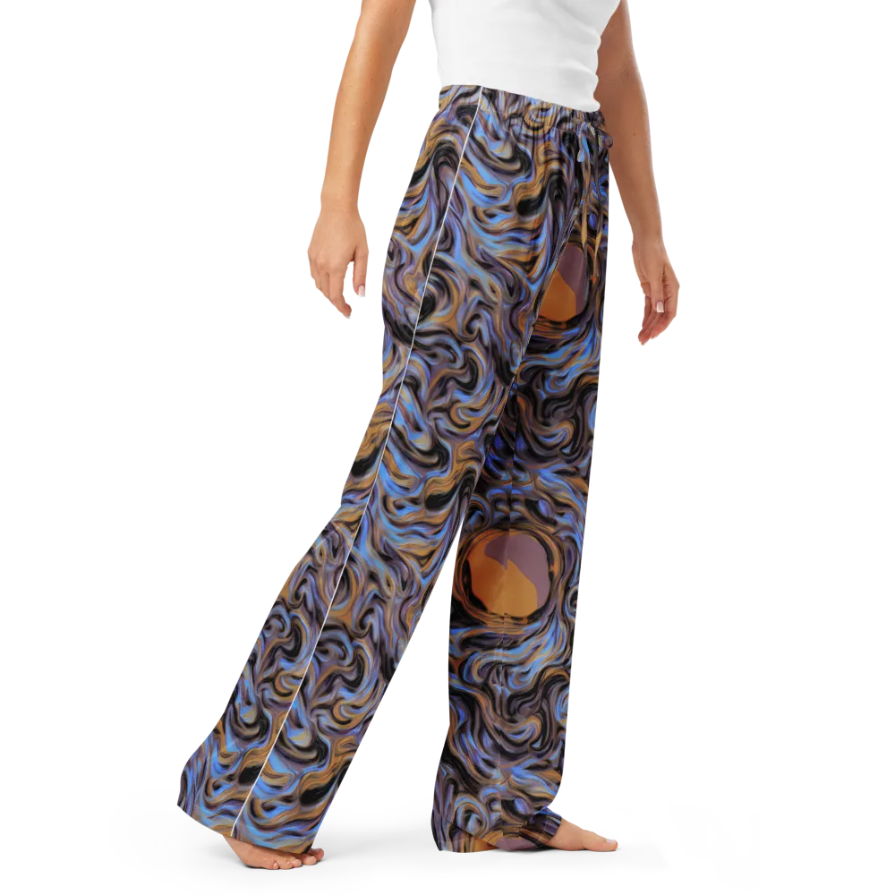 Sapphire Smoke on Women's Pajama Pants — Right Front