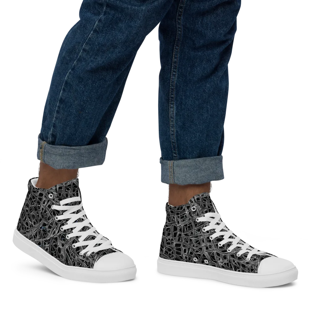 Whitewire on Men's High Top Canvas Shoes — Right